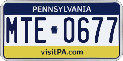 PA license plate MTE0677