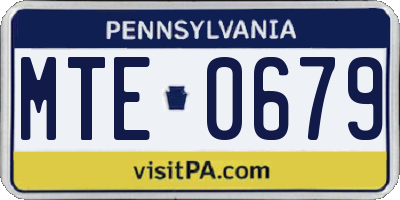 PA license plate MTE0679