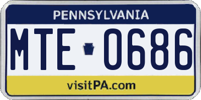 PA license plate MTE0686