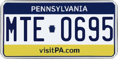 PA license plate MTE0695