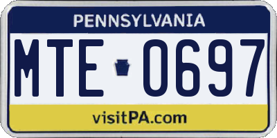 PA license plate MTE0697
