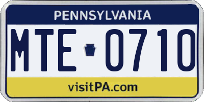 PA license plate MTE0710
