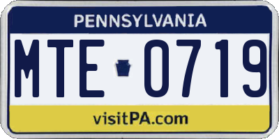 PA license plate MTE0719