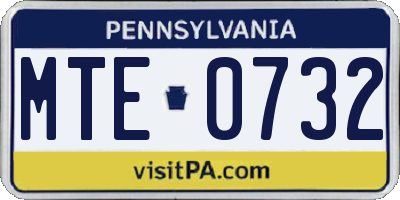 PA license plate MTE0732