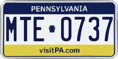 PA license plate MTE0737