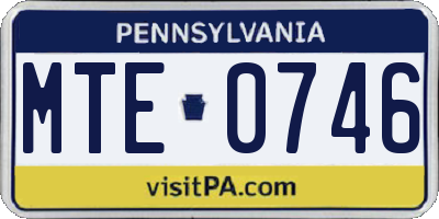 PA license plate MTE0746