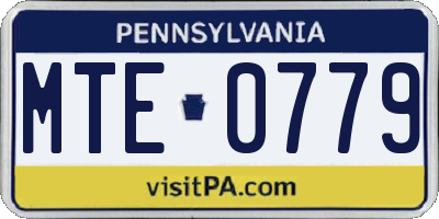 PA license plate MTE0779