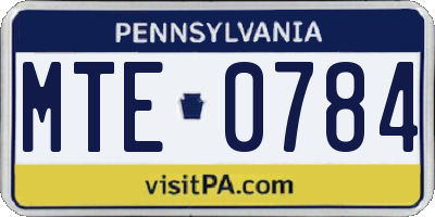 PA license plate MTE0784