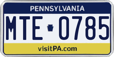 PA license plate MTE0785