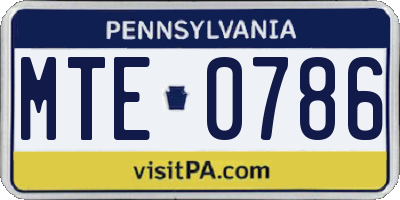 PA license plate MTE0786