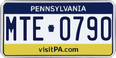 PA license plate MTE0790