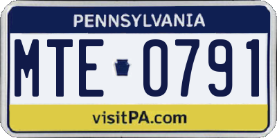 PA license plate MTE0791