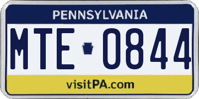 PA license plate MTE0844