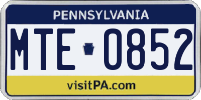 PA license plate MTE0852