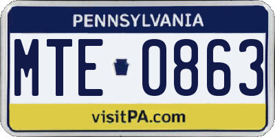 PA license plate MTE0863