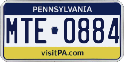 PA license plate MTE0884