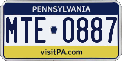 PA license plate MTE0887