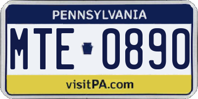 PA license plate MTE0890