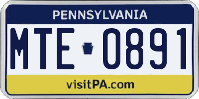 PA license plate MTE0891