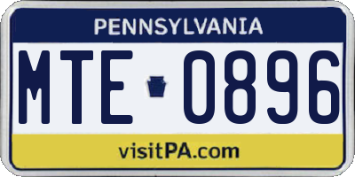 PA license plate MTE0896