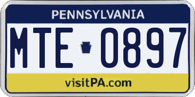 PA license plate MTE0897