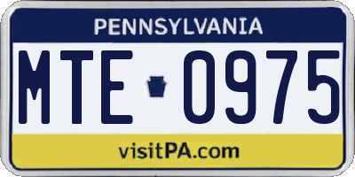 PA license plate MTE0975