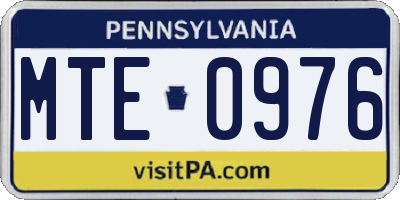 PA license plate MTE0976
