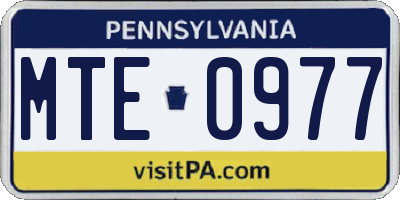 PA license plate MTE0977