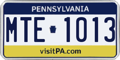 PA license plate MTE1013