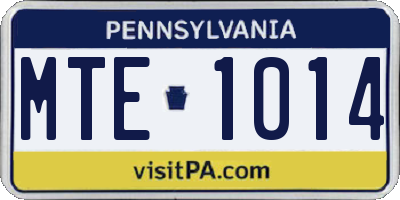 PA license plate MTE1014