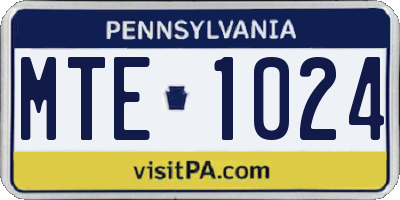 PA license plate MTE1024