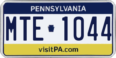 PA license plate MTE1044