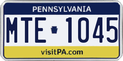 PA license plate MTE1045