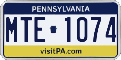PA license plate MTE1074
