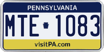 PA license plate MTE1083