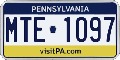 PA license plate MTE1097
