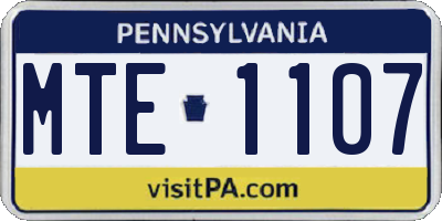 PA license plate MTE1107