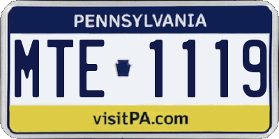 PA license plate MTE1119