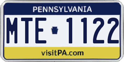 PA license plate MTE1122