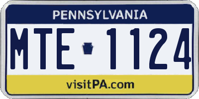 PA license plate MTE1124