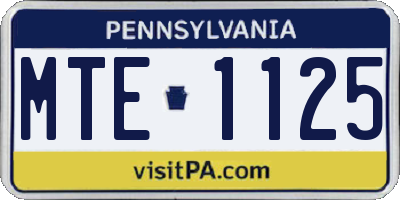 PA license plate MTE1125