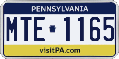 PA license plate MTE1165