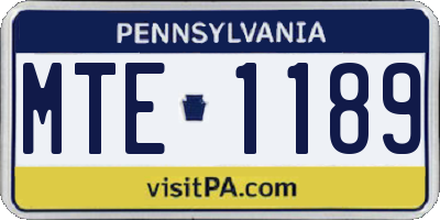 PA license plate MTE1189