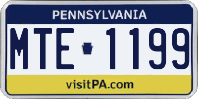 PA license plate MTE1199