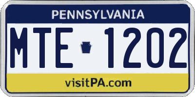 PA license plate MTE1202