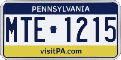 PA license plate MTE1215