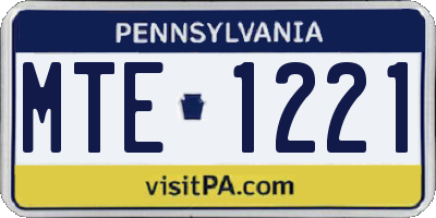 PA license plate MTE1221