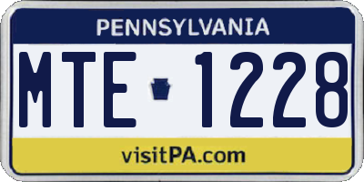 PA license plate MTE1228