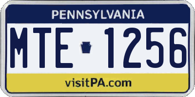 PA license plate MTE1256