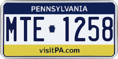 PA license plate MTE1258